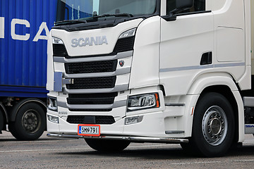 Image showing White Scania R500 Truck Detail