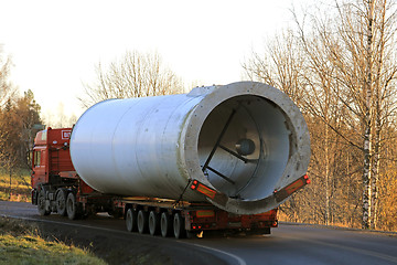 Image showing Oversize Load Transport on Country Lane