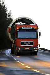 Image showing Oversize Load Transport on the Road