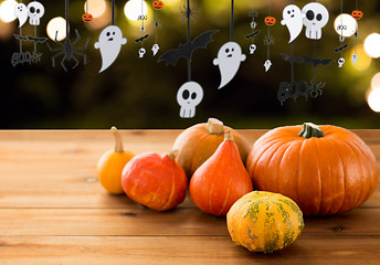 Image showing pumpkins and halloween party garland