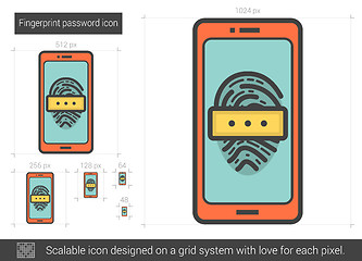 Image showing Fingerprint password line icon.