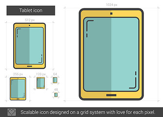 Image showing Tablet line icon.
