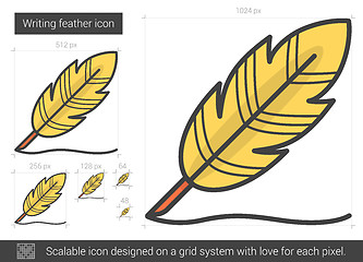 Image showing Writing feather line icon.