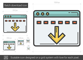 Image showing Batch download line icon.