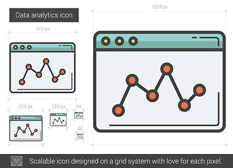 Image showing Data analytics line icon.