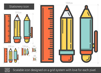 Image showing Stationery line icon.