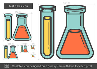 Image showing Test tubes line icon.