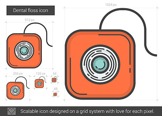 Image showing Dental floss line icon.