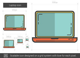 Image showing Laptop line icon.