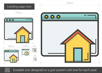 Image showing Landing page line icon.