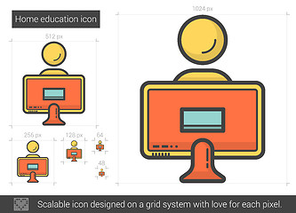 Image showing Home education line icon.