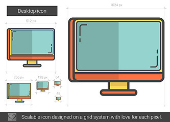 Image showing Desktop line icon.