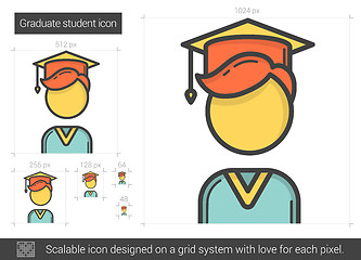 Image showing Graduate student line icon.