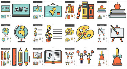 Image showing Education line icon set.