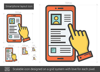 Image showing Smartphone layout line icon.