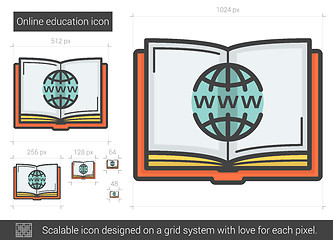 Image showing Online education line icon