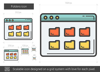 Image showing Folders line icon.