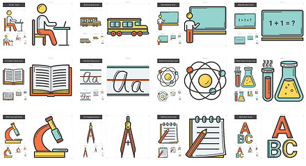 Image showing Education line icon set.