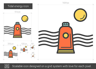 Image showing Tidal energy line icon.