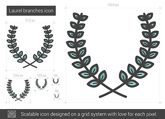Image showing Laurel branches line icon.