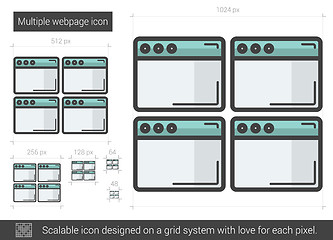 Image showing Multiple webpage line icon.