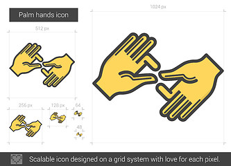 Image showing Palm hands line icon.