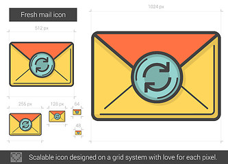 Image showing Fresh mail line icon.