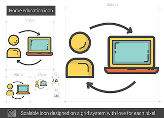 Image showing Home education line icon.