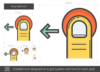 Image showing Drag left line icon.