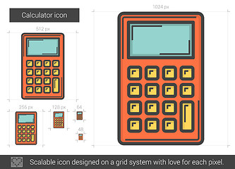 Image showing Calculator line icon.