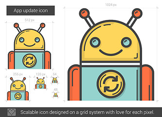 Image showing App update line icon.