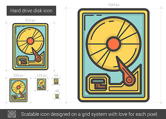 Image showing Hard drive disk line icon.