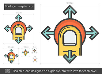 Image showing One-finger navigation line icon.