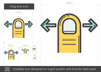 Image showing Drag wire line icon.