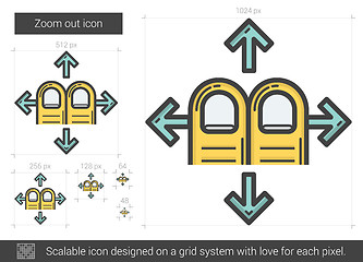 Image showing Zoom out line icon.