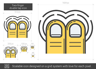 Image showing Two-finger double tap line icon.