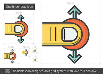 Image showing One-finger drag line icon.