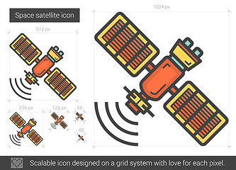 Image showing Space satellite line icon.