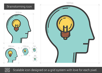 Image showing Brainstorming line icon.