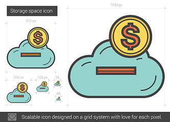 Image showing Storage space line icon.