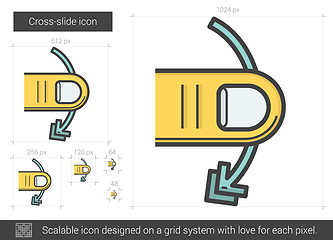 Image showing Cross-slide line icon.