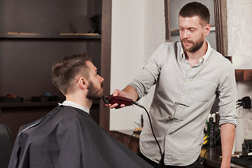 Image showing Hipster client visiting barber shop