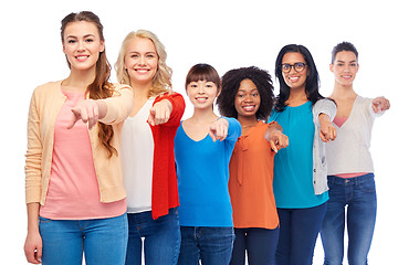 Image showing international group of happy smiling women