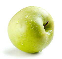 Image showing Wet green whole apple