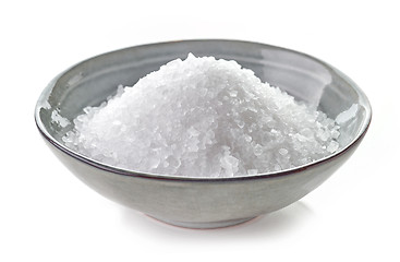 Image showing Bowl of sea salt