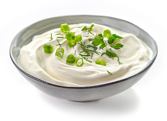 Image showing Bowl of sour cream sauce