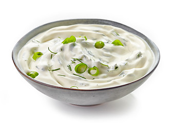 Image showing Bowl of sour cream sauce