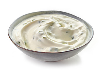 Image showing Bowl of sour cream dip sauce