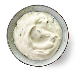 Image showing Bowl of sour cream dip sauce