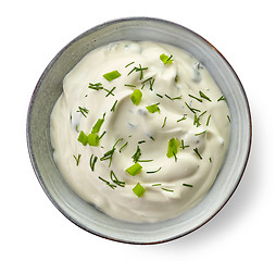 Image showing Bowl of sour cream dip sauce